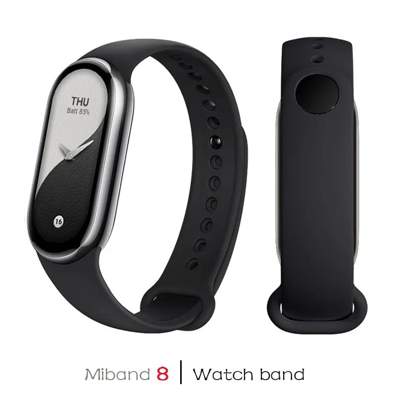 Спортивный ремешок для Mi band 8-8 NFC Замена miband9/8 силиконовый Браслет водонепроницаемый Браслеты для часов умный mi band 9 Аксессуары