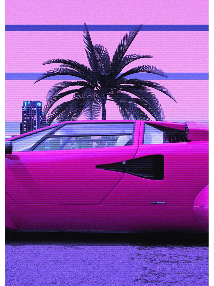 Несколько штук Synthwave Countach Retrowave автомобильные постеры, холст, картина, настенная картина для гостиной, украшения дома