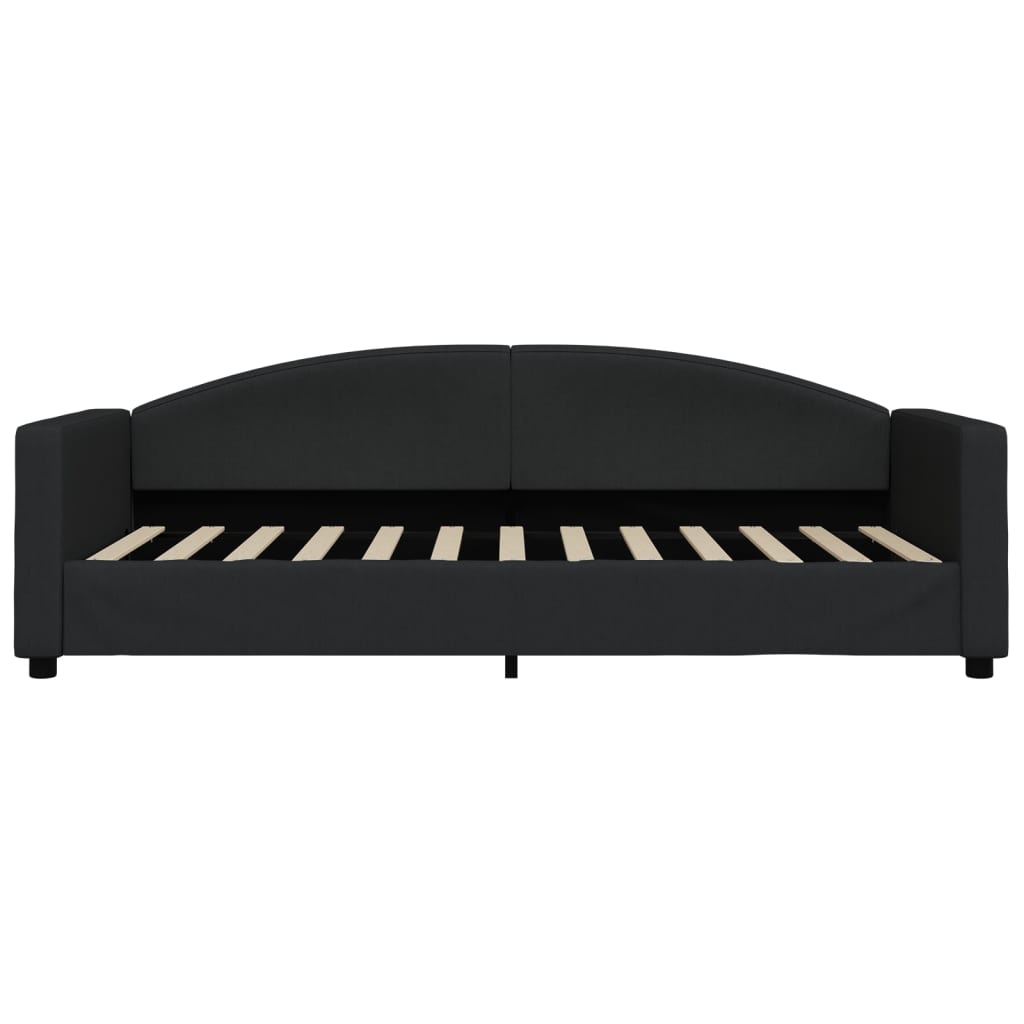 Daybed with Mattress Black 90 x 200 cm Fabric