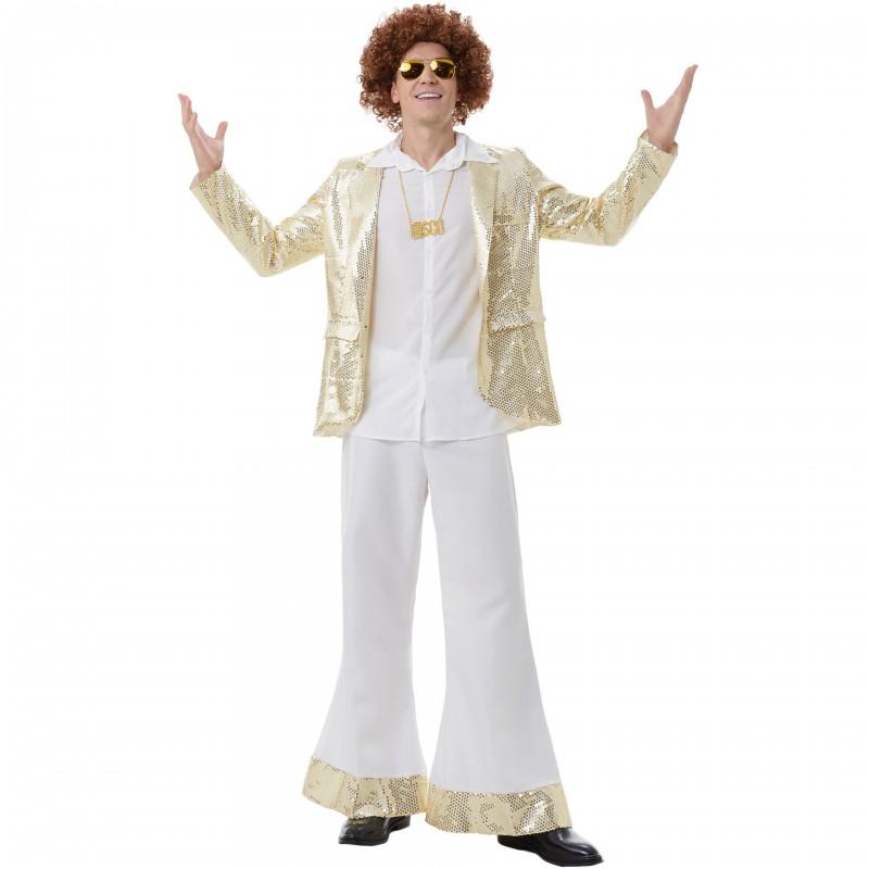 70s Retro Mens Disco Stage Costume Set Halloween Carnival Party Dance Outfit M XL