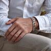 SILVER Full Men' Bracelet 8mm THICK SILVER 925 Armor Bracelet