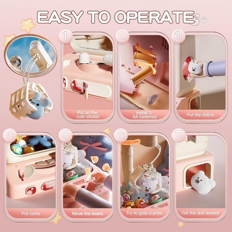 Мини Коготь Машина Детский Торговый Автомат Диспенсер Призов Игрушки Для Девочек Мальчиков С Подсветкой И Звуком Электронная Аркадная Игра