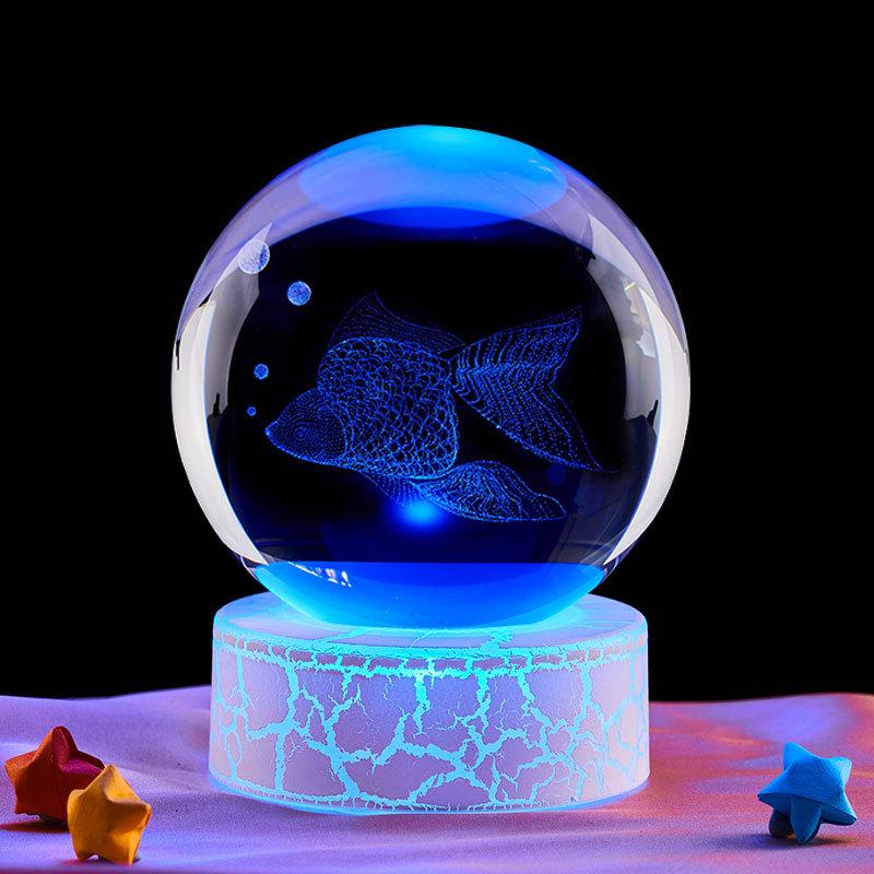 Engraved Crystal Music Box Night Light - Perfect Gift for Classmates or Best Friends
