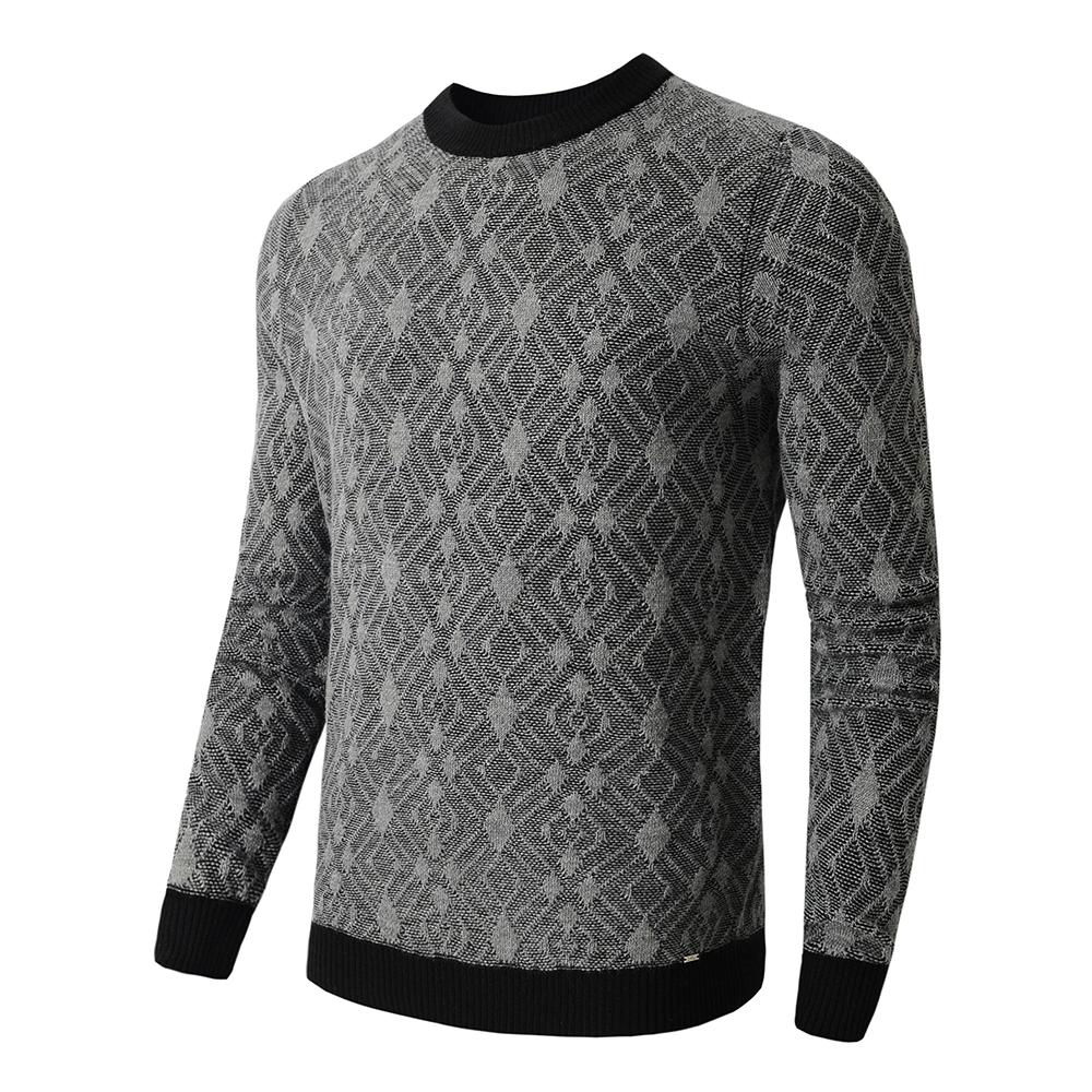 Мужской винтажный свитер с круглым вырезом и пуловером с длинными рукавами