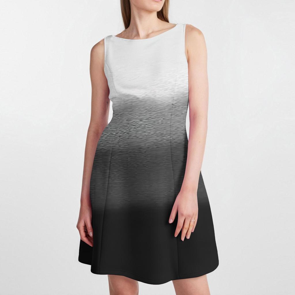 Women's Fashionable Casual Printed Sleeveless Round Neck Dress Sleeveless Round Neck Dress