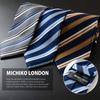 [Michiko London] Фирменный галстук, 100% шелк, жаккардовое плетение, полоска (Узор А: Серый)