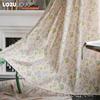 1PC LOZUJOJU Cotton and Linen Printed Beige Tassel Semi Blackout Curtains for Small Windows Balcony Home Decor
