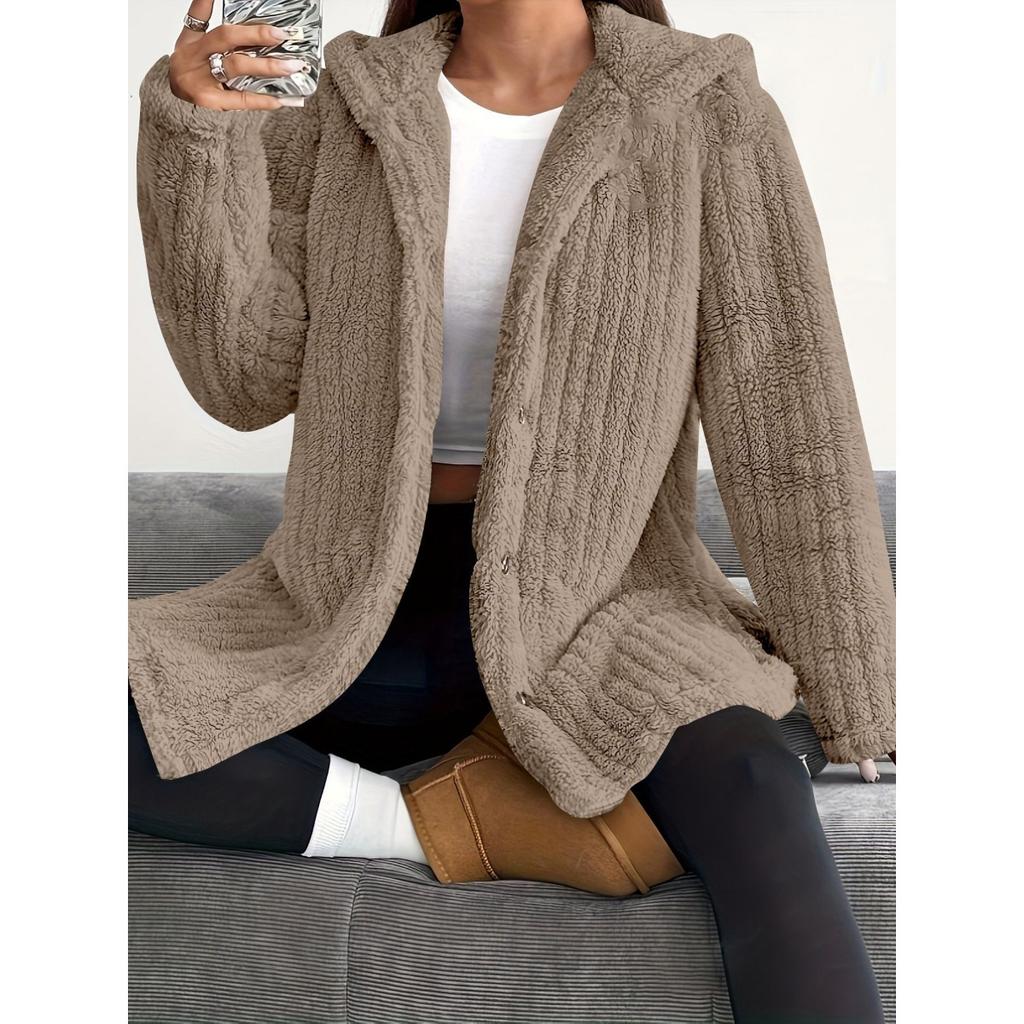 Женская однотонная толстовка с капюшоном и длинными рукавами, свободная, плюшевая, для осени и зимы