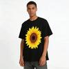 Vintage Sunflower Print Casual Short Sleeve T-Shirt Unisex Daily Top Pure cotton T-shirt