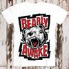 230 г/м² 100% хлопок Bearly Awake Angry Bear крутая подарочная футболка модный дизайн топ футболка 1468