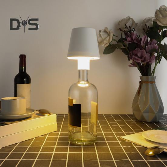 Светодиодная лампа для бутылки вина, 3 цвета, регулируемая яркость, аккумуляторная, беспроводная, с сенсорным управлением, настольная лампа, украшение для дома, офиса, бара, кафе