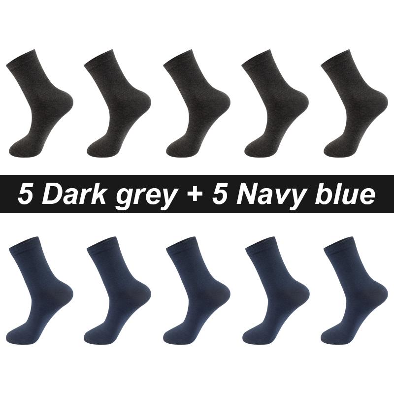 10Pairs/Lot Men Socks Combed Cotton Black Casual Business Breathable High Quality Man Sock New For Male Plus Size EU38-48