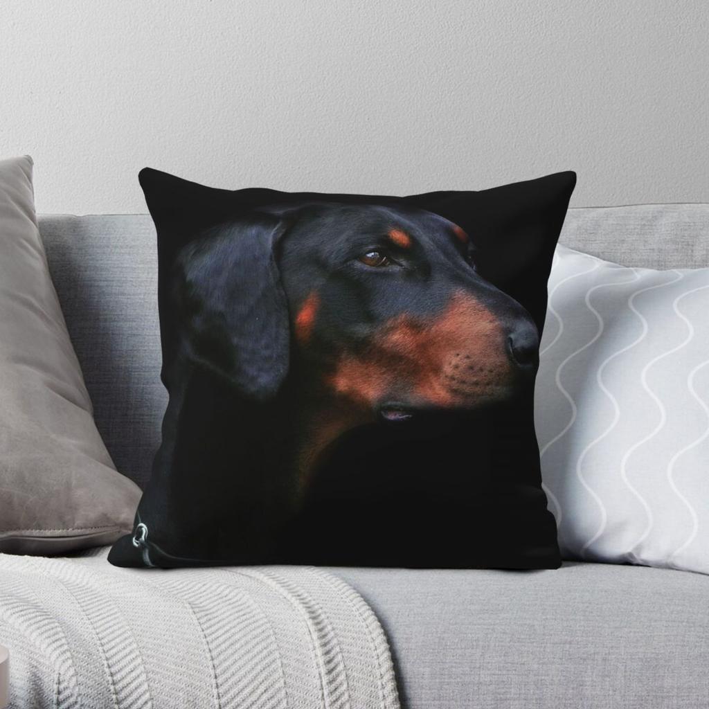 Doberman Pinscher Pillowcase Polyester Linen Velvet Creative Zip Decor Sofa Cushion Cover x