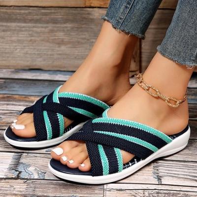Летние сандалии для отдыха на открытом воздухе Легкие повседневные тапочки на танкетке Женские сандалии на платформе с эластичной резинкой Тапочки Пляжные тапочки для женщин