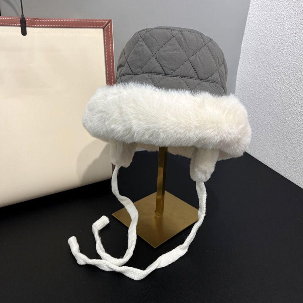 Fluffy Plush Women Winter Hat Soft Bucket Cap Fashion Ear Protection Hat Autumn Winter