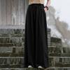 Cotton and Linen Pants Women's Spring and Autumn Wide-leg Swing Pants Loose and Thin Large Size Wide-leg Pants Casual Pants Culottes Elastic Waist