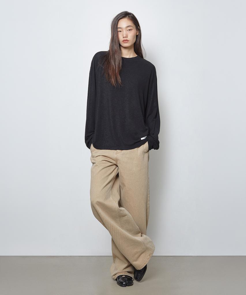 FRANTICSERVICE Slouch Crew Neck Long Sleeve - Black