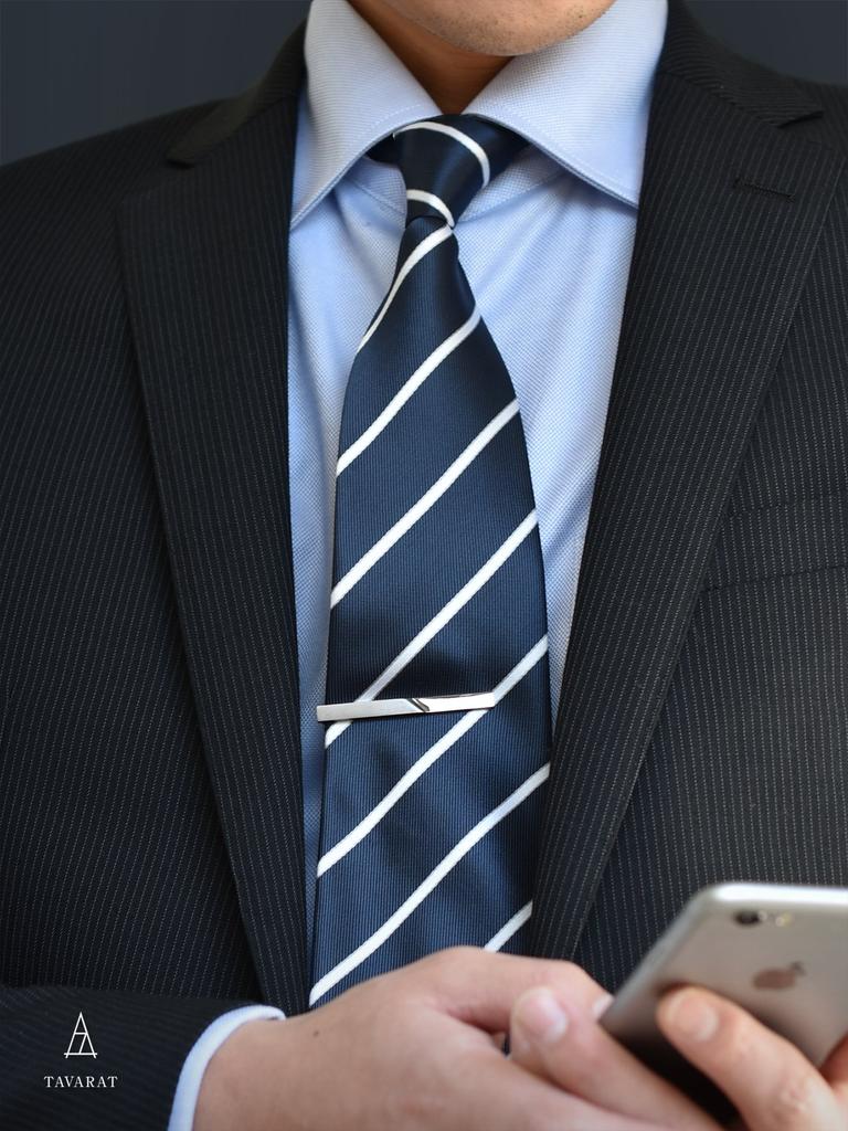 Tie Clip for Made In Crocodile Style [Tabarat] Men, Japan, Brass, Geometric, (Light Gold)