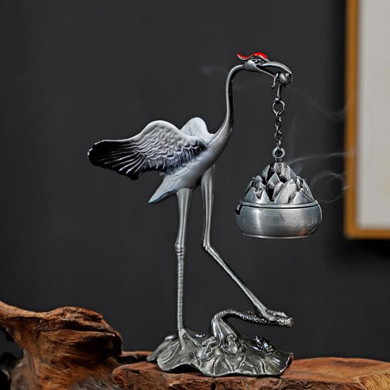 Курильница для благовоний в виде птицы лотоса, цинковый сплав, ароматерапевтический диффузор, винтажная подвесная курильница для благовоний в виде птицы лотоса для домашнего офиса, спальни, комнаты для йоги