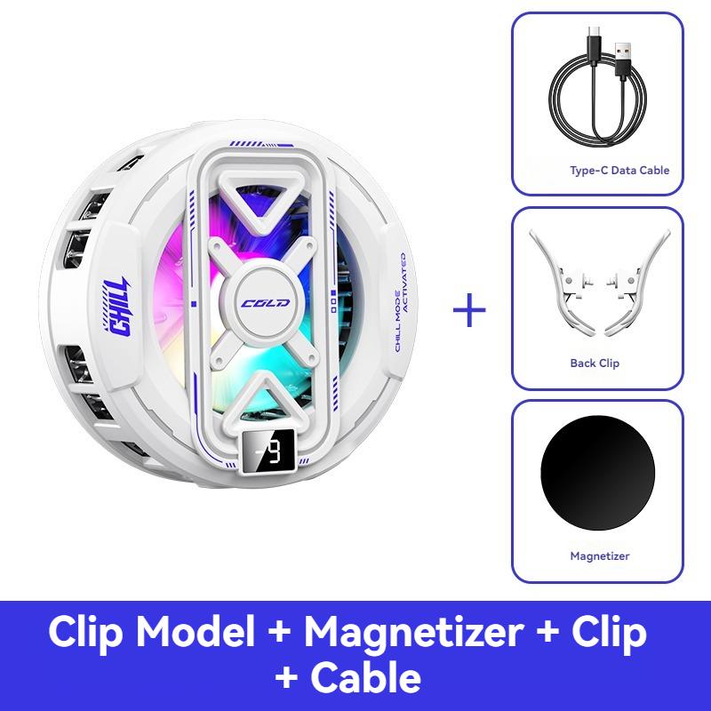 K51 AI Mobile Cooler Magnetic Back-clip Ice Cooling Radiator Digital Display RGB Light Gaming Cooler Temperature Control 6