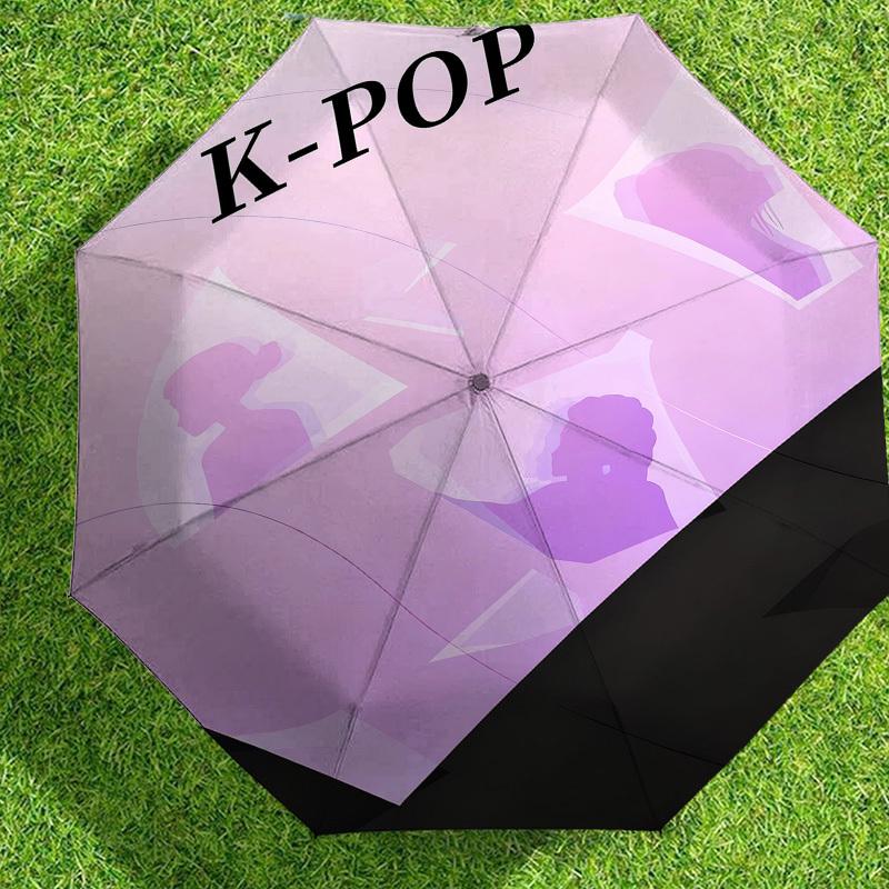 1 шт. Зонт с рисунком K-POP Звезды, Автоматическое Открытие и Закрытие, Высококачественный Дорожный Зонт, c1128108
