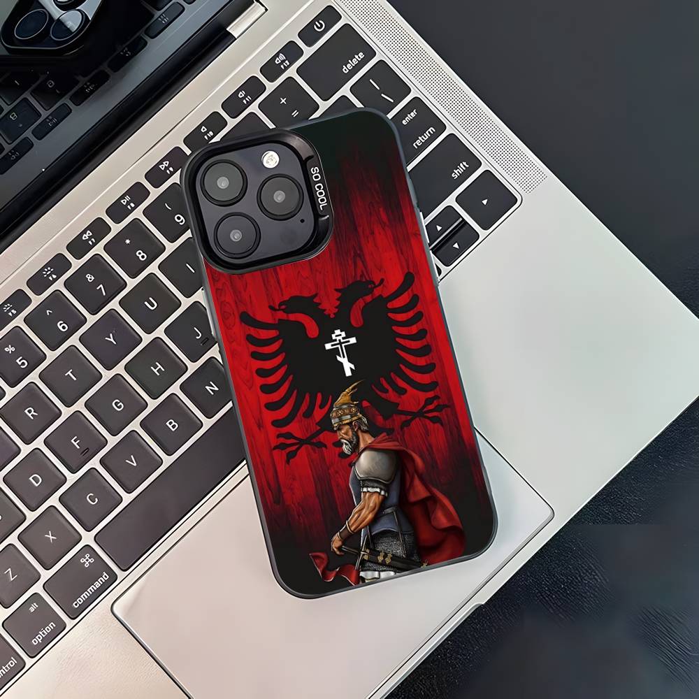 Чехол для телефона с флагом Албании A-Albanias для iPhone 17,16,15,14,13,12,11,Pro,XS,Max,Plus,Mini,SE4,E Черный Матовый Ударопрочный Чехол