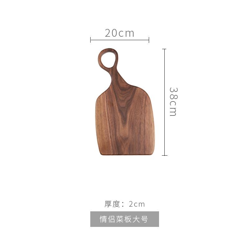 Creative black walnut vegetable board, wooden steak bread tray, solid wood cutting board set, complementary food board