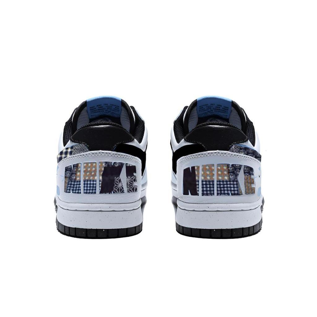 Nike Big Ancient Cloth Blue Synthetic Leather Coverage Low top Skateboard Shoes Men's White Blue 355152-107(Team2007-)