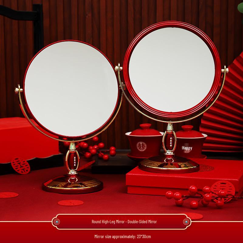 Полный свадебный набор невесты в европейском стиле: Пара зеркал и красные приданые вещи