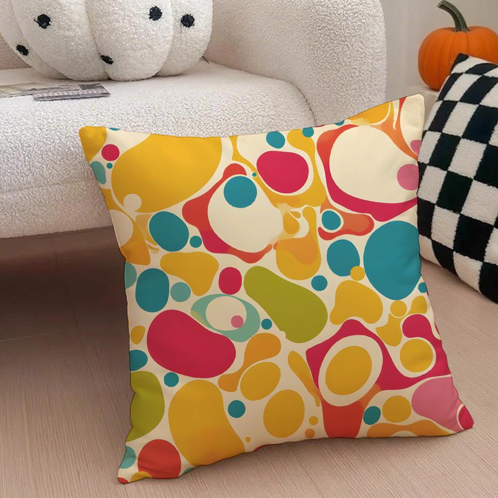 DOT ART YYAYOI KUSAMA Cushion Cover Throw Pillow Cover Hidden Button Durable Polyester Chair Cushion