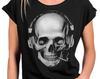 Skull Shirt Skull Vintage Headphones Large Sizes Black Grey Blue