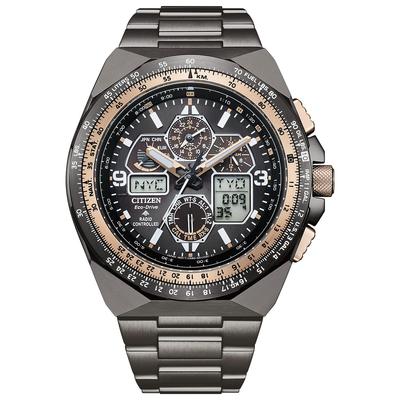 [CITIZEN] Promaster 35th Anniversary Limited Model Водонепроницаемые часы Eco-Drive Radio с фотопитанием Серия SKY Серое золото JY8146-54E Мужские