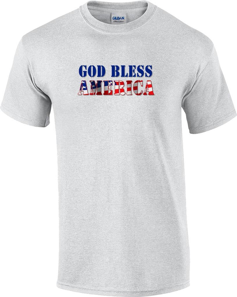 God Bless America Flag Red White Blue Political T-Shirt