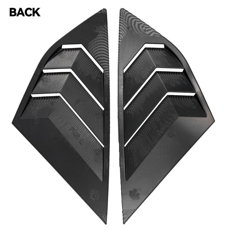 2pcs For Ford Focus ST RS MK3 2012-2018 Hatchback Rear Window Louvers Car Blinds Side Tuyere Louvers Vent ABS Accessories Style