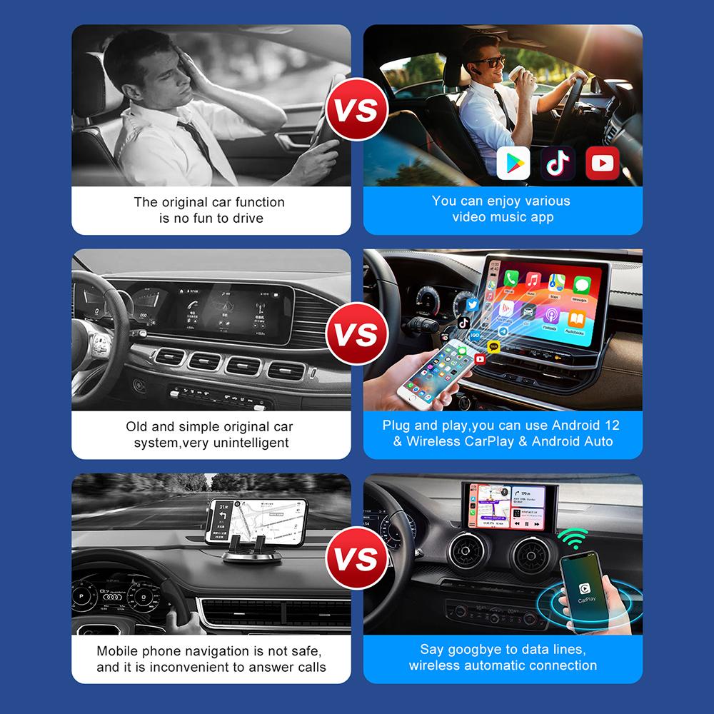 Android 13 AI Box беспроводной адаптер Carplay Android Auto для Netflix Youtube для Jeep Compass Grand Cherokee Renegade Cherokee