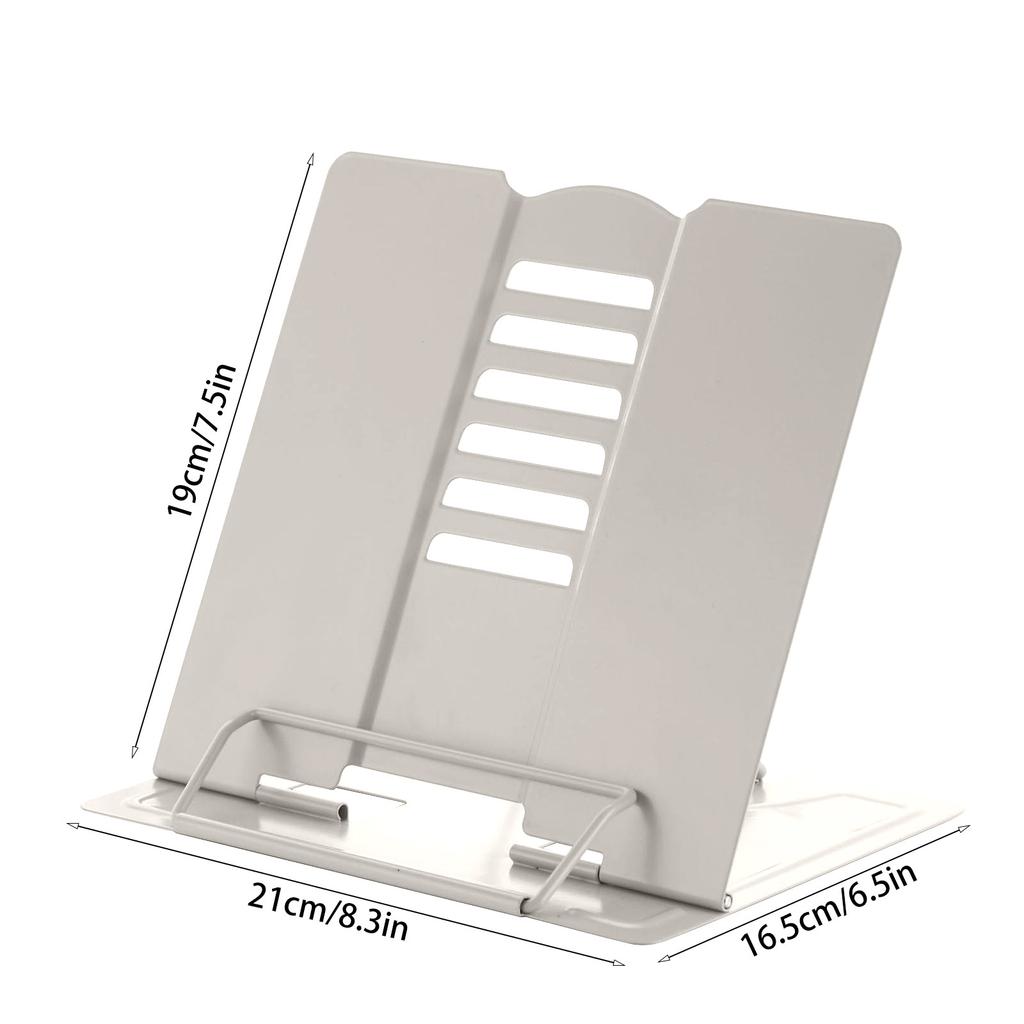 Desk Book Stand Metal Reading Rest Book Holder  Cookbook Documents Holder With Page Clips