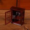 Mini Wine Cabinet Model Miniature House Kitchen Furniture Mini Red Wine Bottles Goblets