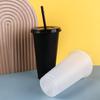 Food Grade PP Plastic Straw Cup with Lid Water Cup Drinkware Drinks Cup  Gift