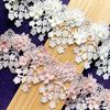 1 Yards 8cm Handmade Lace Embroidery Ruffles Flower Sewing Pearl Fabric Supplies Accessories