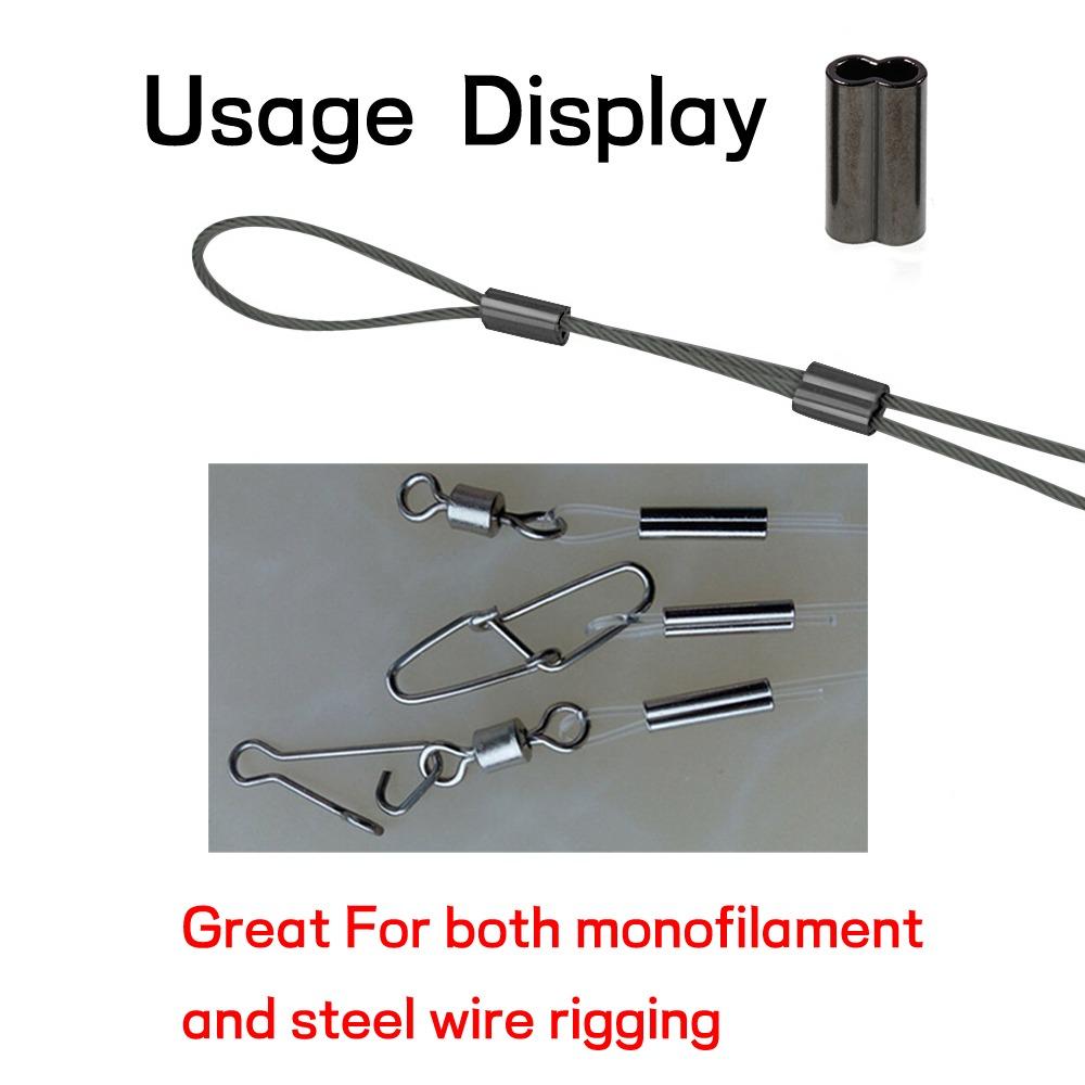 Tube Connector Double Barrel Tube Fishing Fix Tube Wire Crimps Sleeves Fishing Copper Sleeves