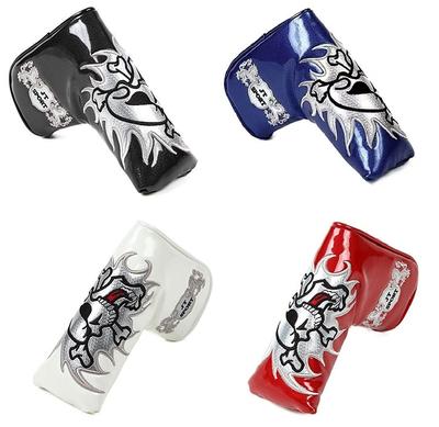 Чехол из высококачественной искусственной кожи, совместимый с Scotty Cameron Odyssey, магнитного типа, с рисунком черепа, штифтового типа, синего цвета, для открытия/закрытия, красного, черного,