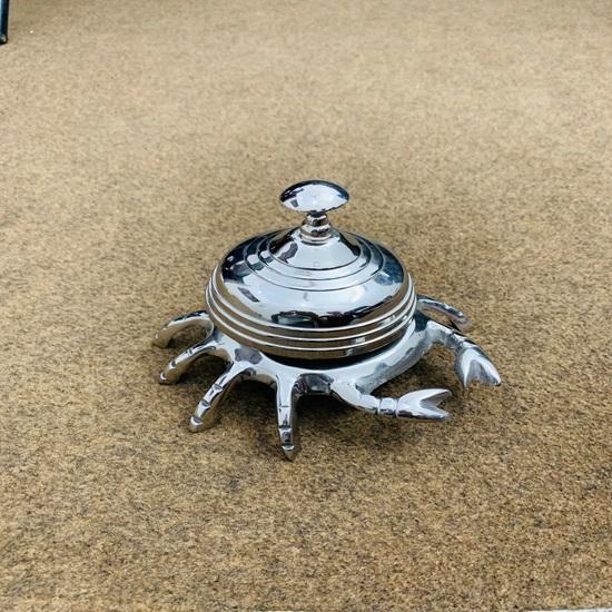 Латунный колокольчик с хромированной отделкой, алюминиевый колокольчик в форме краба, звонок для стойки регистрации, звонок для учителя, звонок на стол учителя