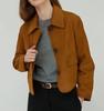 Lambskin Biker Motorcycle Fit Stylish Casual Suede Women's Brown Jacket Handmade