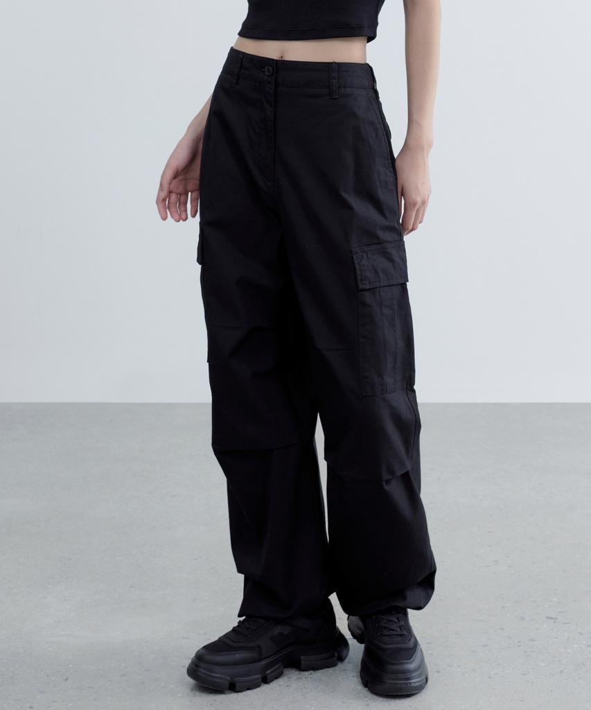 MUSINSA STANDARD WOMAN Women'S Wide Cargo Pants [Black]