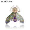 Cute Enamel Bee Brooches For Women Kid Suit Broach Collar Pins Dress Decoration Crystals Broches Scarf Corsage