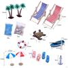 Beach Miniature Dollhouse Decoration Outdoor Accessories Life Scene Set Pool Cake Topper