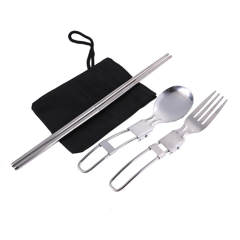 1 комплект портативных складных столовых приборов для пикника и путешествий ложка вилка нож палочки для еды