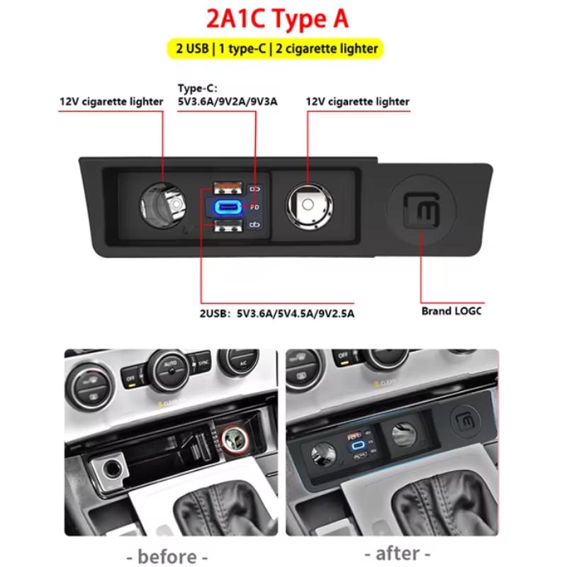 Новое автомобильное зарядное устройство для Volkswagen Passat B6 B7 CC R36 Разветвитель прикуривателя USB Быстрая зарядка в 2025