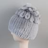 Russia New Winter Real Fur Beanies Hat Women 100% Genuine Real Rex Rabbit Hat Good Elastic Knitted Rex Rabbit Fur Caps