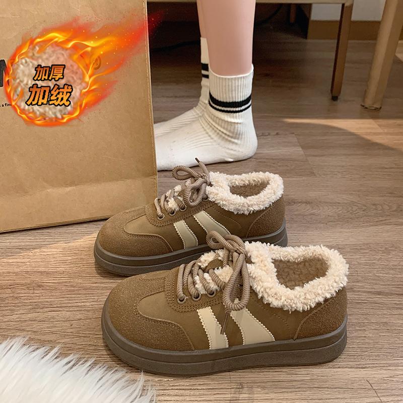CRLAYDK Женские туфли на меху, замшевые, пушистые, теплые, модные кроссовки, уличные, на платформе, удобные для ходьбы, зимние ботильоны для снега